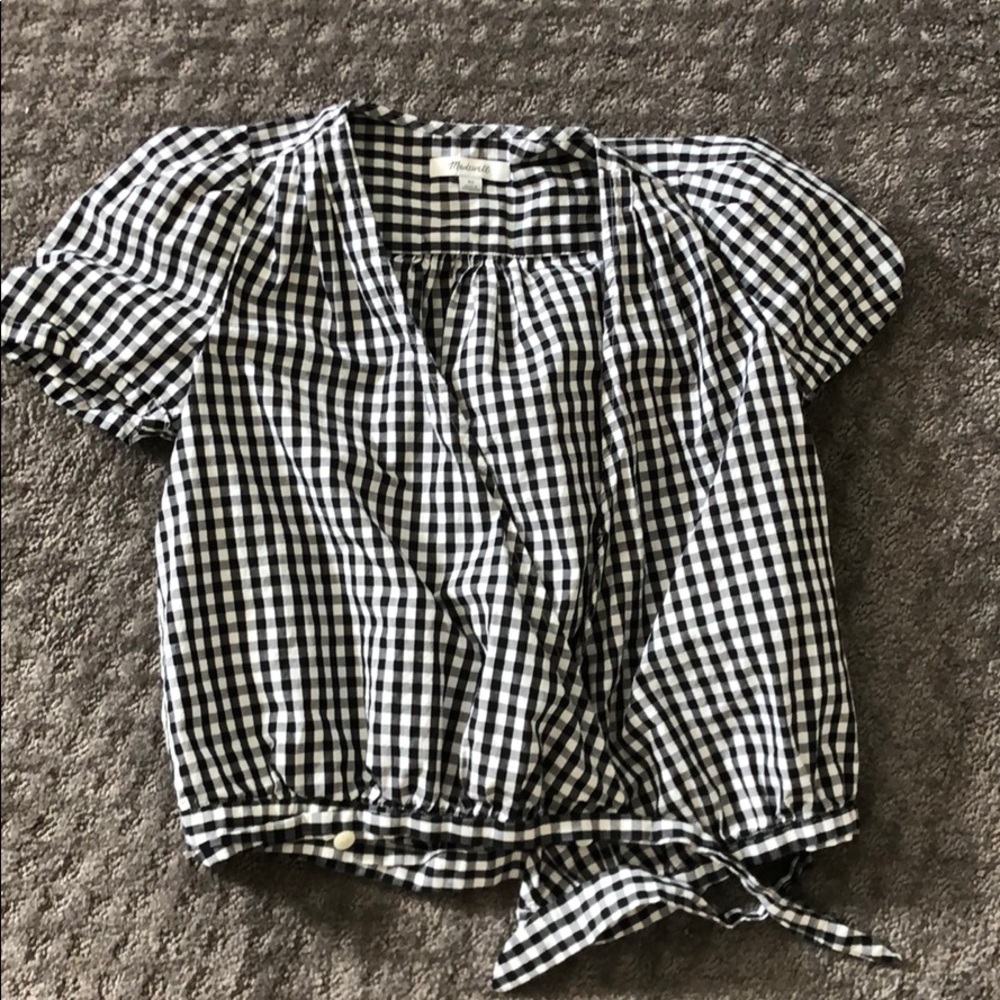 Plaid wrap top